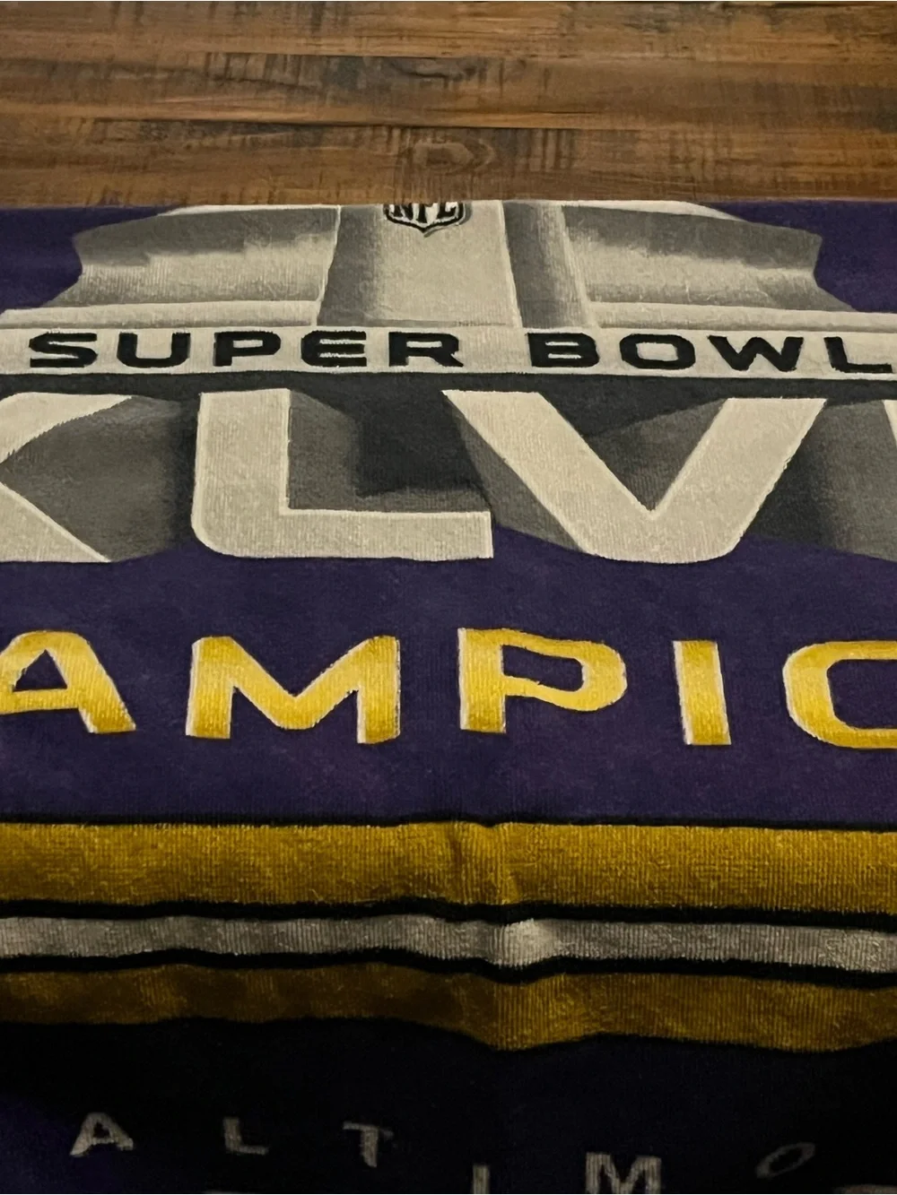 Super Bowl XLVII Champions Baltimore Purple & Gold Bath Towel